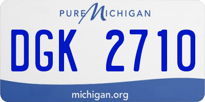 MI license plate DGK2710