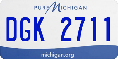 MI license plate DGK2711