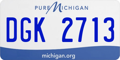 MI license plate DGK2713