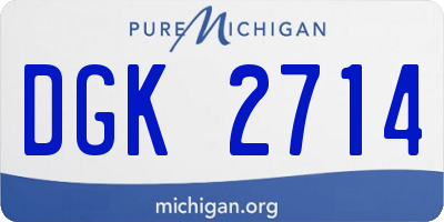 MI license plate DGK2714