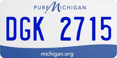 MI license plate DGK2715