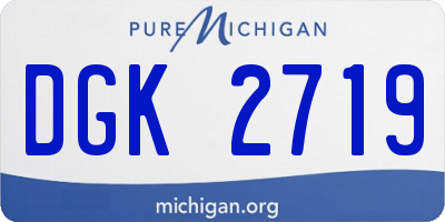 MI license plate DGK2719