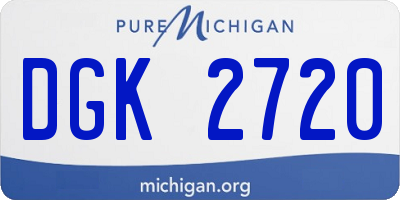 MI license plate DGK2720