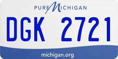 MI license plate DGK2721