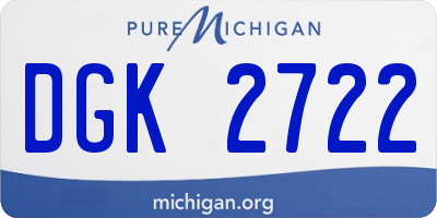 MI license plate DGK2722