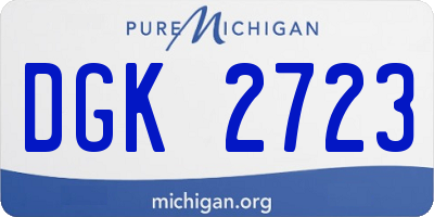 MI license plate DGK2723