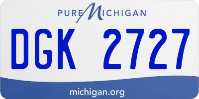 MI license plate DGK2727