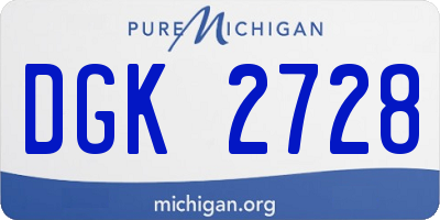 MI license plate DGK2728