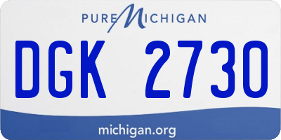 MI license plate DGK2730