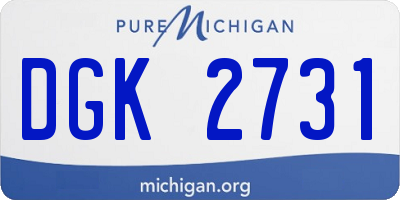 MI license plate DGK2731