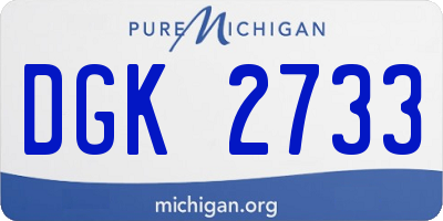 MI license plate DGK2733