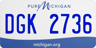 MI license plate DGK2736
