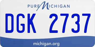 MI license plate DGK2737