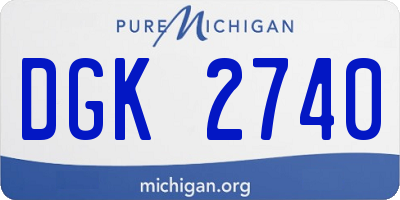 MI license plate DGK2740