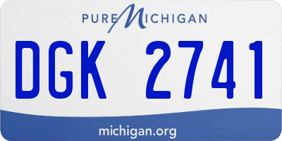 MI license plate DGK2741