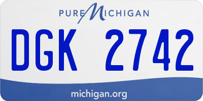 MI license plate DGK2742