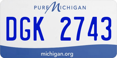 MI license plate DGK2743