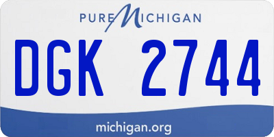 MI license plate DGK2744