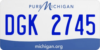 MI license plate DGK2745
