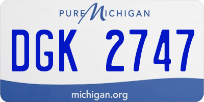 MI license plate DGK2747