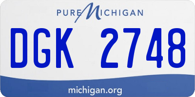 MI license plate DGK2748