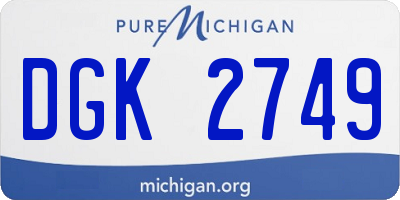 MI license plate DGK2749