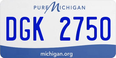 MI license plate DGK2750