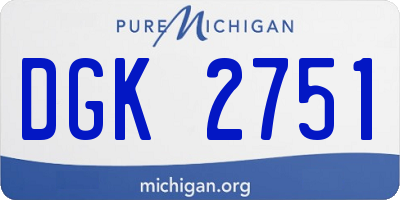 MI license plate DGK2751