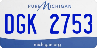 MI license plate DGK2753