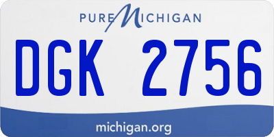 MI license plate DGK2756