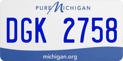 MI license plate DGK2758