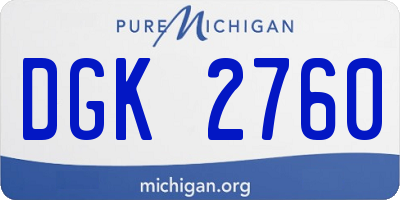 MI license plate DGK2760