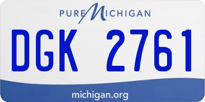 MI license plate DGK2761