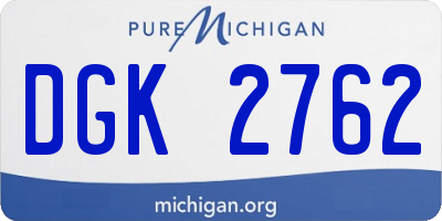 MI license plate DGK2762