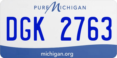 MI license plate DGK2763