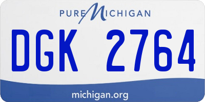 MI license plate DGK2764