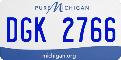 MI license plate DGK2766