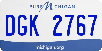 MI license plate DGK2767
