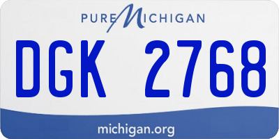 MI license plate DGK2768