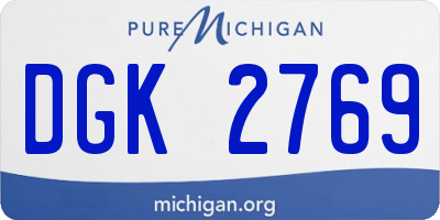 MI license plate DGK2769