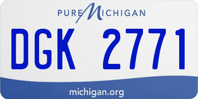 MI license plate DGK2771