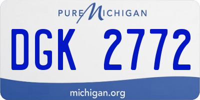 MI license plate DGK2772