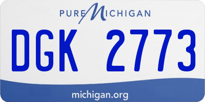 MI license plate DGK2773