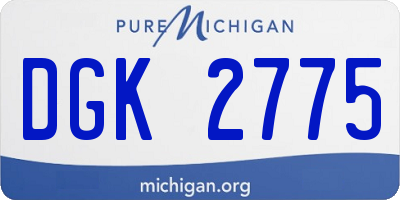 MI license plate DGK2775
