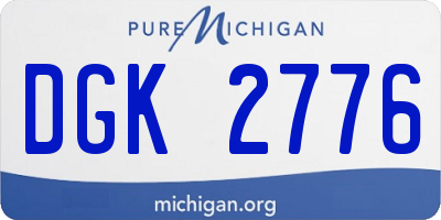 MI license plate DGK2776
