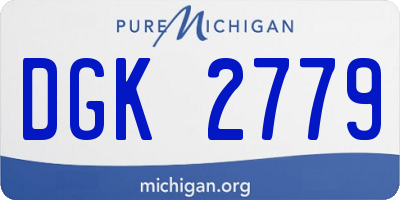 MI license plate DGK2779