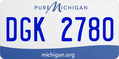 MI license plate DGK2780