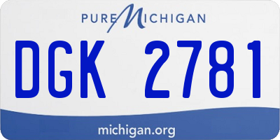 MI license plate DGK2781