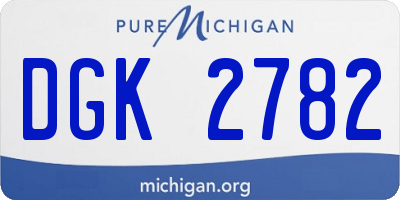 MI license plate DGK2782