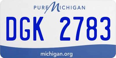 MI license plate DGK2783